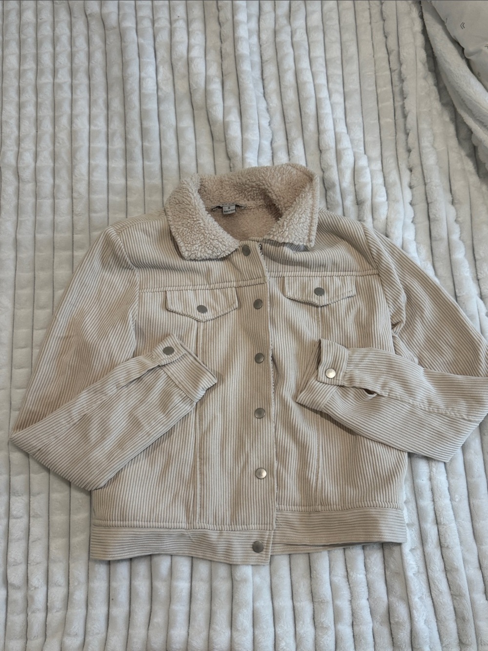 FAVLUX Cream Sherpa-Lined Jacket